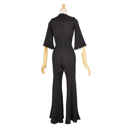 Bottega Veneta Daniele Roulis Era Jumpsuit Dress Knit Pleated Flare Sleeve Long — view 5