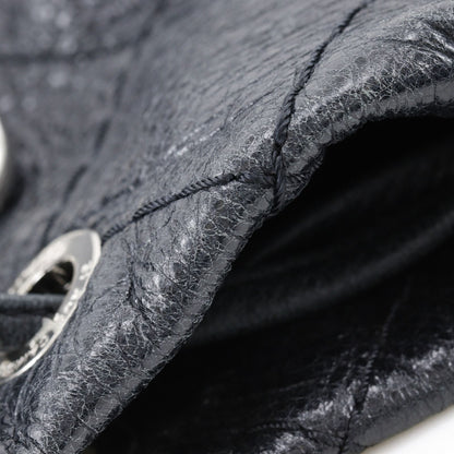 Chanel on the Road Wild Stitch Drawstring Leather Black Shoulder Bag — view 8