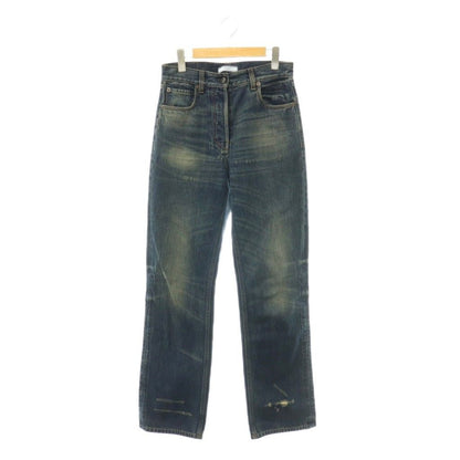 Prada Straight Leg Wash Denim Jeans Pants Button Fly Distressed Indigo 24