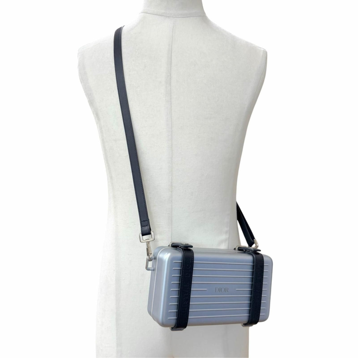 Dior Rimowa Homme Personal Aluminum Leather Shoulder Bag Blue Navy — view 2