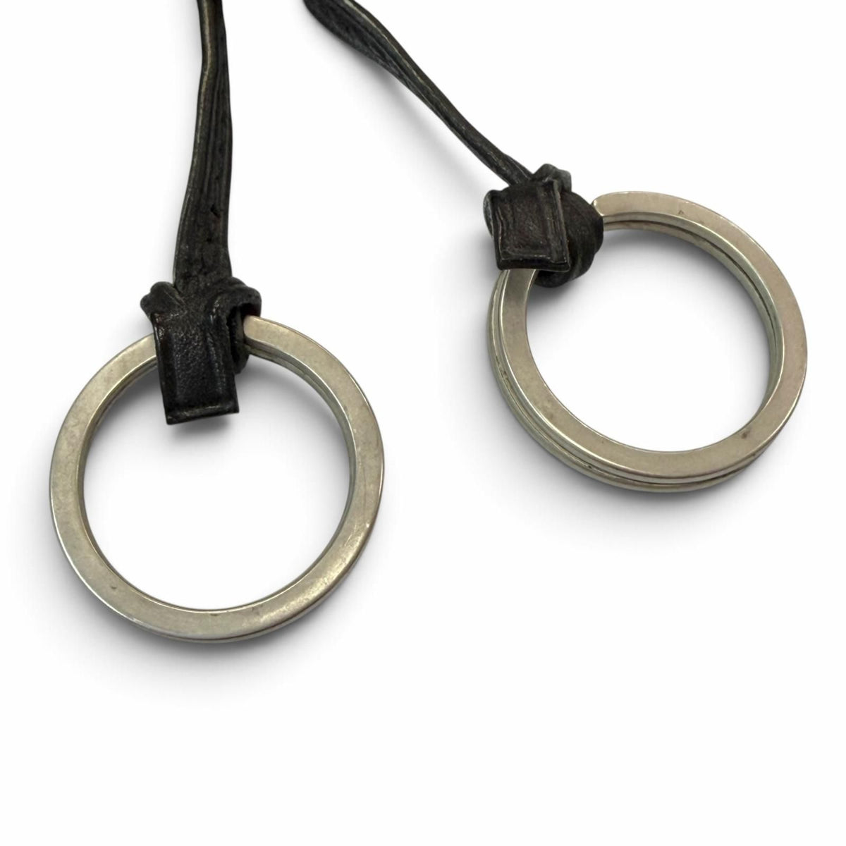 Hermes Vintage Large Clochette Leather Martin Margiela Era Necklace Black — view 6