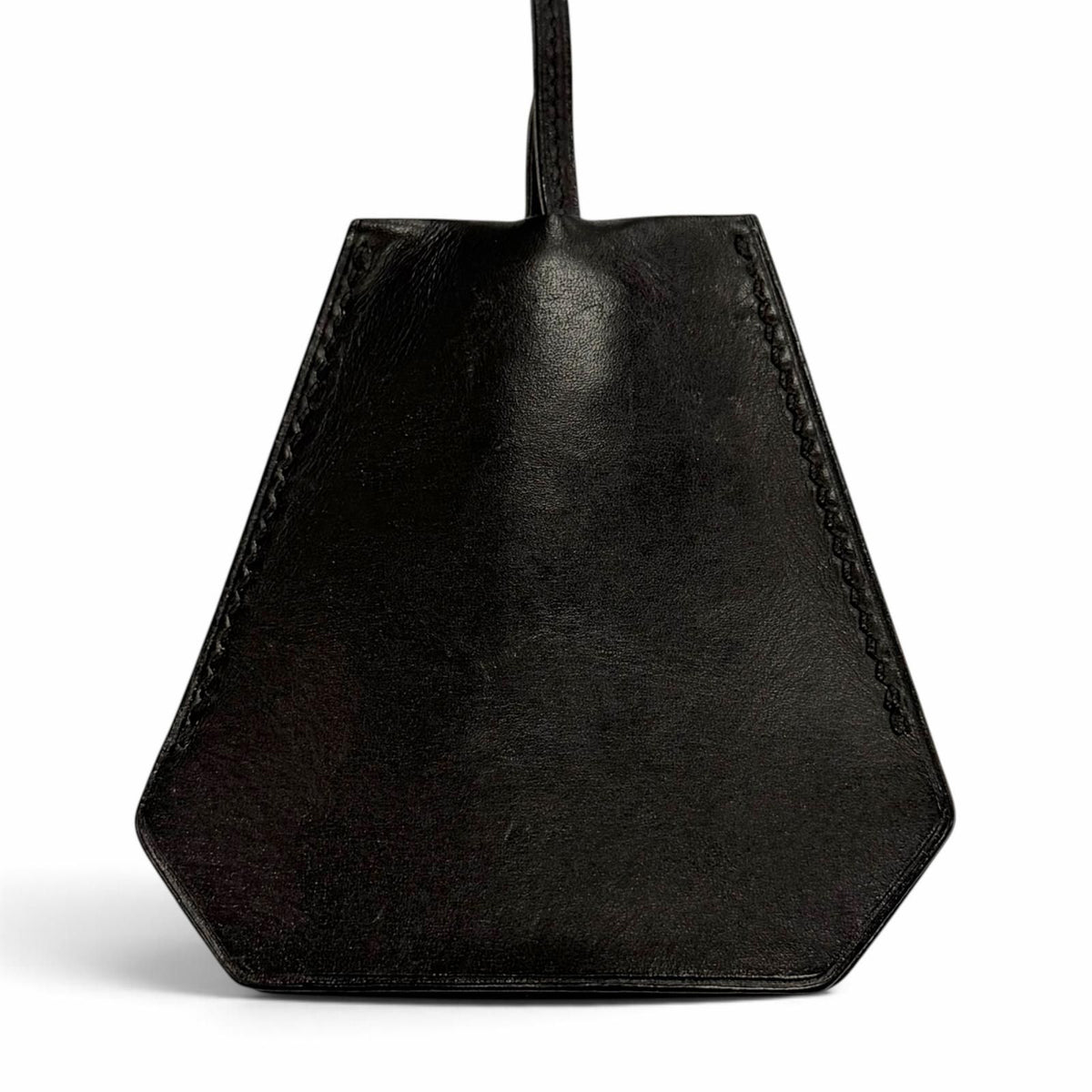 Hermes Vintage Large Clochette Leather Martin Margiela Era Necklace Black