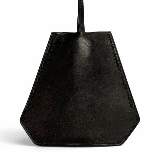 Hermes Vintage Large Clochette Leather Martin Margiela Era Necklace Black