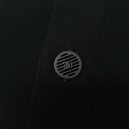 Chanel Short Sleeve Knit Sweater CC Logo Button Black Rayon 36 — view 6