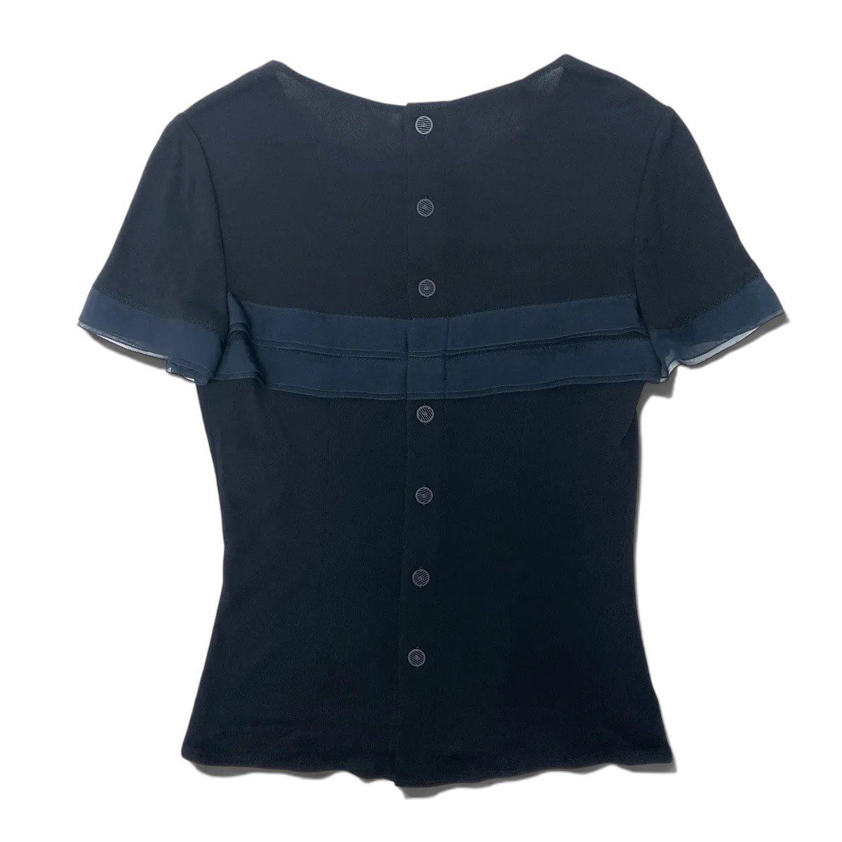 Chanel Short Sleeve Knit Sweater CC Logo Button Black Rayon 36 — view 2