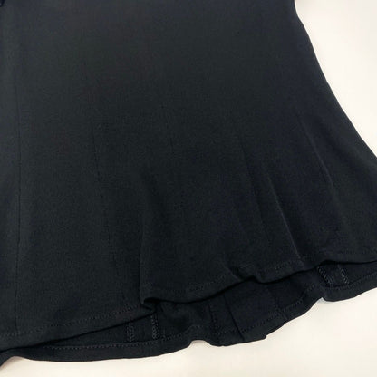 Chanel Short Sleeve Knit Sweater CC Logo Button Black Rayon 36 — view 5