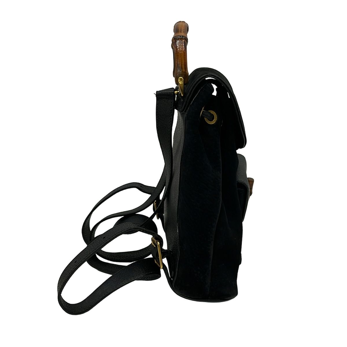 Gucci Backpack Bamboo Black Brown Leather — view 4