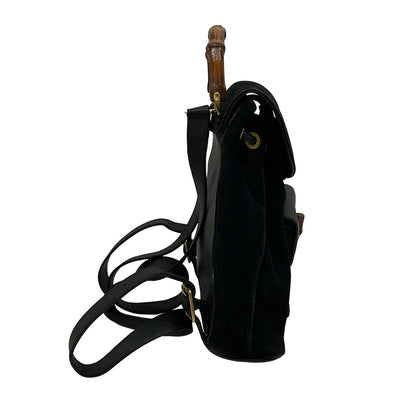 Gucci Backpack Bamboo Black Brown Leather — view 4
