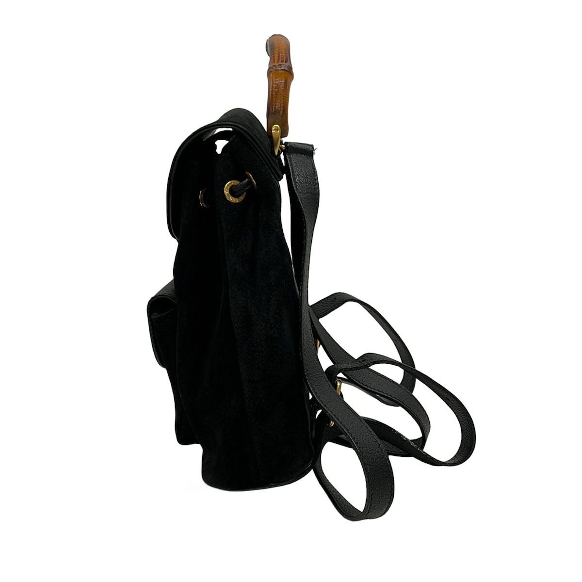 Gucci Backpack Bamboo Black Brown Leather — view 2