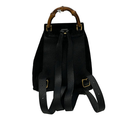 Gucci Backpack Bamboo Black Brown Leather — view 3