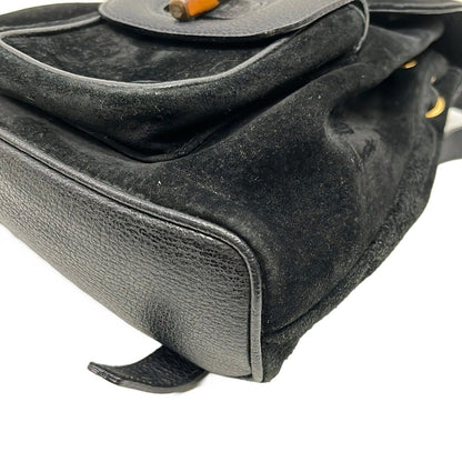 Gucci Backpack Bamboo Black Brown Leather — view 6