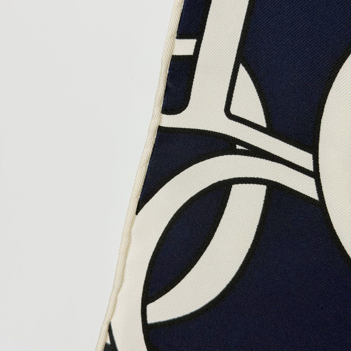 Dior CD Logo Monogram All Over Print Scarf Silk 100% Navy Ivory Vintage — view 7