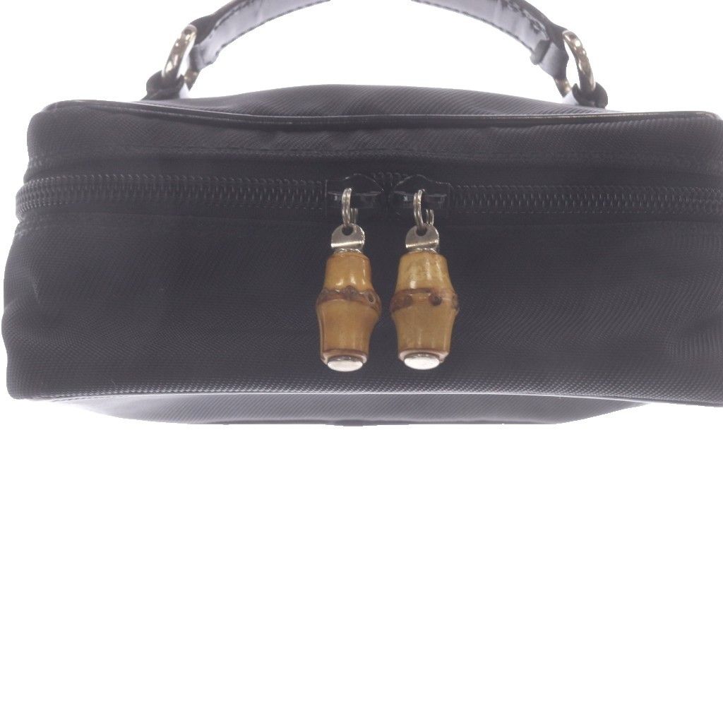 Gucci Pouch Vanity Canvas Leather Bamboo Black — view 4