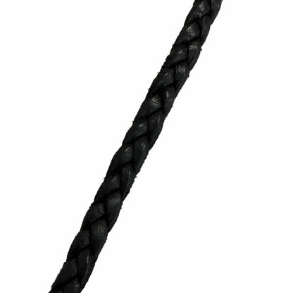 Chrome Hearts Leather Braid Scroll 925 Sterling Silver Bolo Chip Necklace Black — view 3