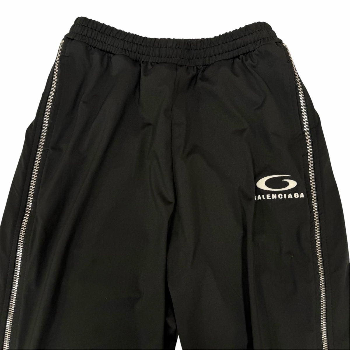 Balenciaga Logo Embroidery Side Line Track Pants Black XXS — view 3