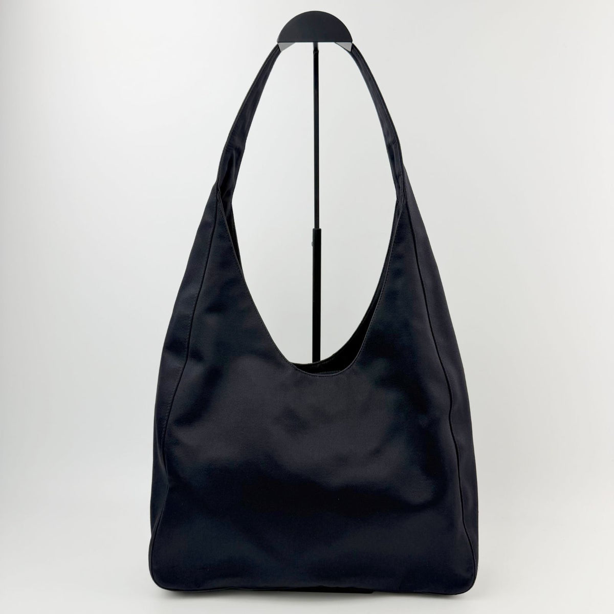 Prada Tessuto Triangle Logo Hobo Shoulder Bag Nylon Black Vintage — view 2