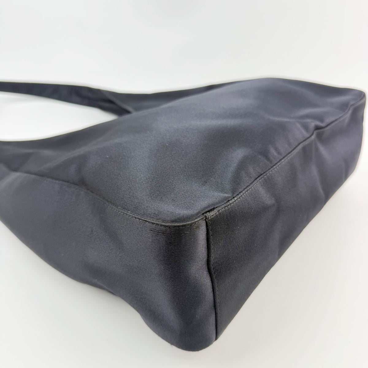 Prada Tessuto Triangle Logo Hobo Shoulder Bag Nylon Black Vintage — view 8