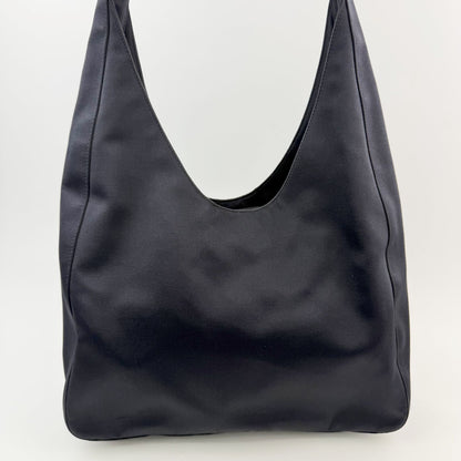 Prada Tessuto Triangle Logo Hobo Shoulder Bag Nylon Black Vintage — view 3