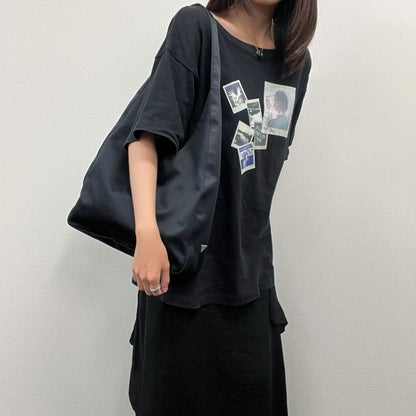 Prada Tessuto Triangle Logo Hobo Shoulder Bag Nylon Black Vintage