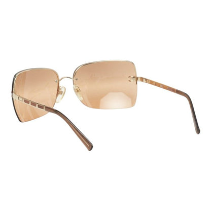Chanel CC Logo Sunglasses Eyewear Butterfly Shape Gold Pink Plated — view 2