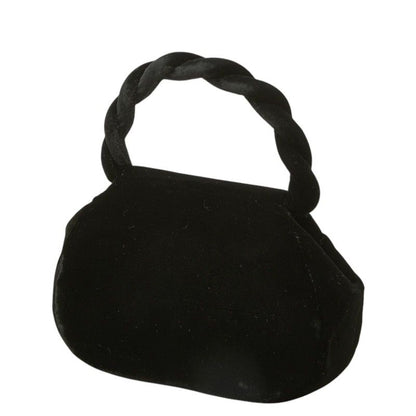 Chanel CC Logo Twist Handle Mini Handbag Top Black Gold Velour — view 2