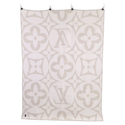 Louis Vuitton Flight Mode Plaid LV Medallion Wool & Cashmere Blanket 180 — view 2