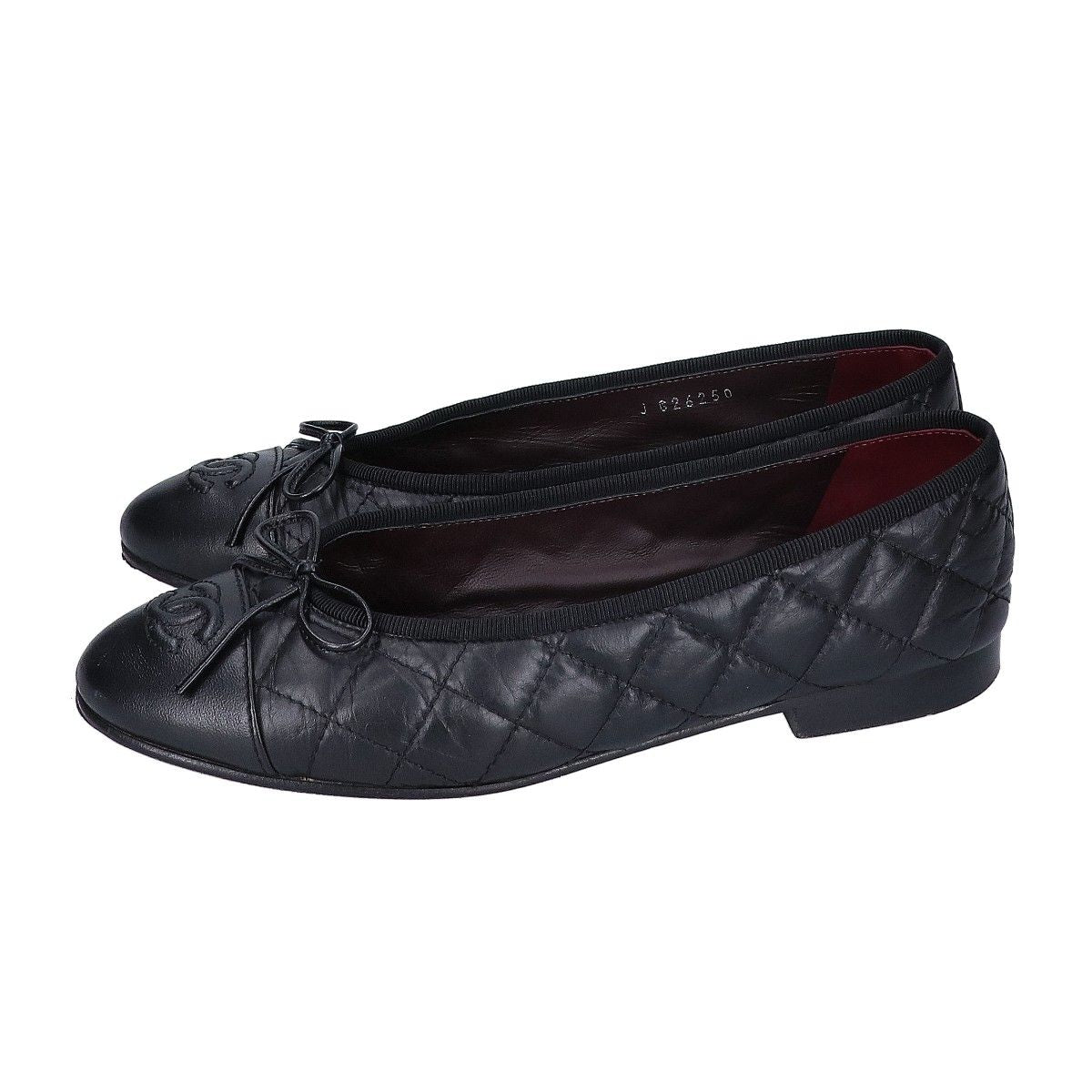Chanel CC Logo Quilted Aged Calfskin Ballerina Flat Shoes 36C — view 2