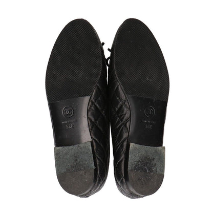 Chanel CC Logo Quilted Aged Calfskin Ballerina Flat Shoes 36C — view 6