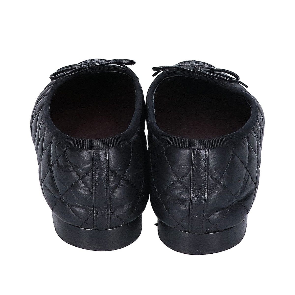 Chanel CC Logo Quilted Aged Calfskin Ballerina Flat Shoes 36C — view 3