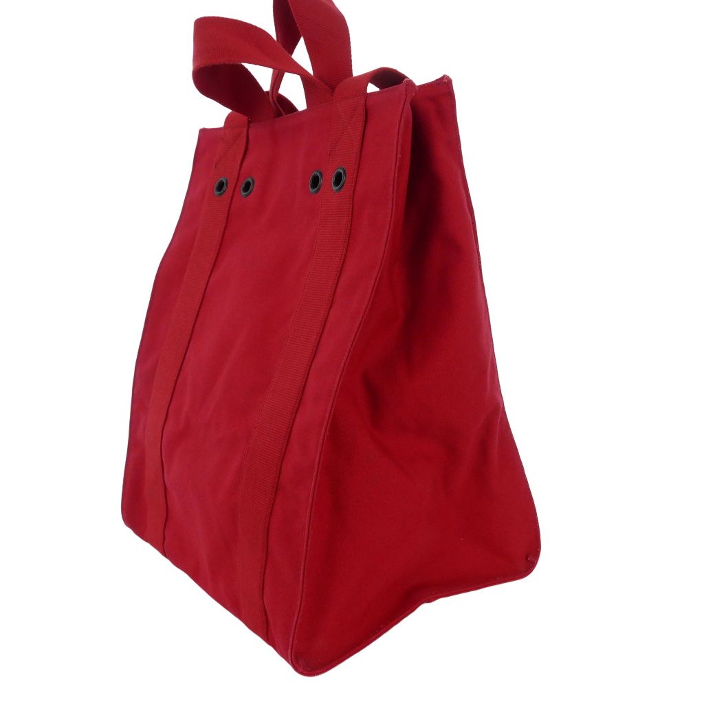 Miu Miu Canvas Tote Shoulder Bag Rivet Red — view 5