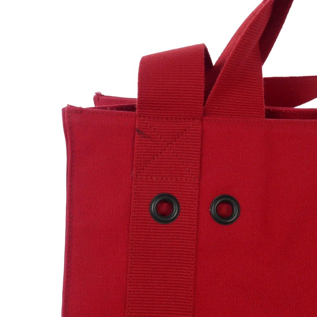 Miu Miu Canvas Tote Shoulder Bag Rivet Red — view 3