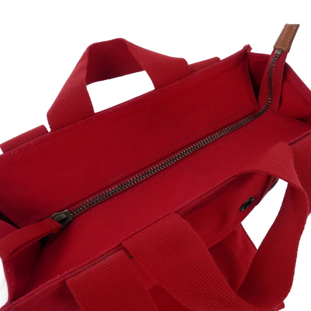 Miu Miu Canvas Tote Shoulder Bag Rivet Red — view 7