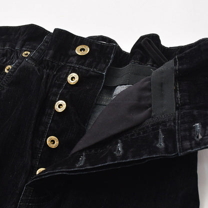 Miu Miu Wide Pants Black Cotton Gathered Washed Flock 36 — view 4