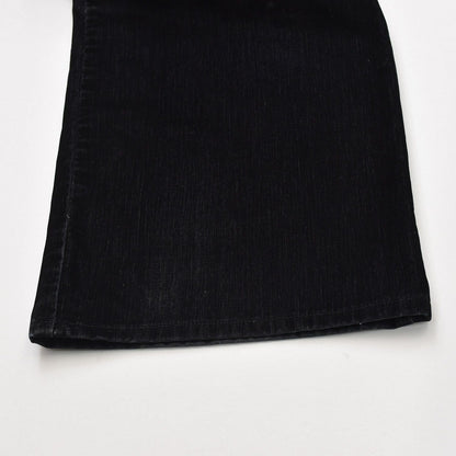 Miu Miu Wide Pants Black Cotton Gathered Washed Flock 36 — view 7