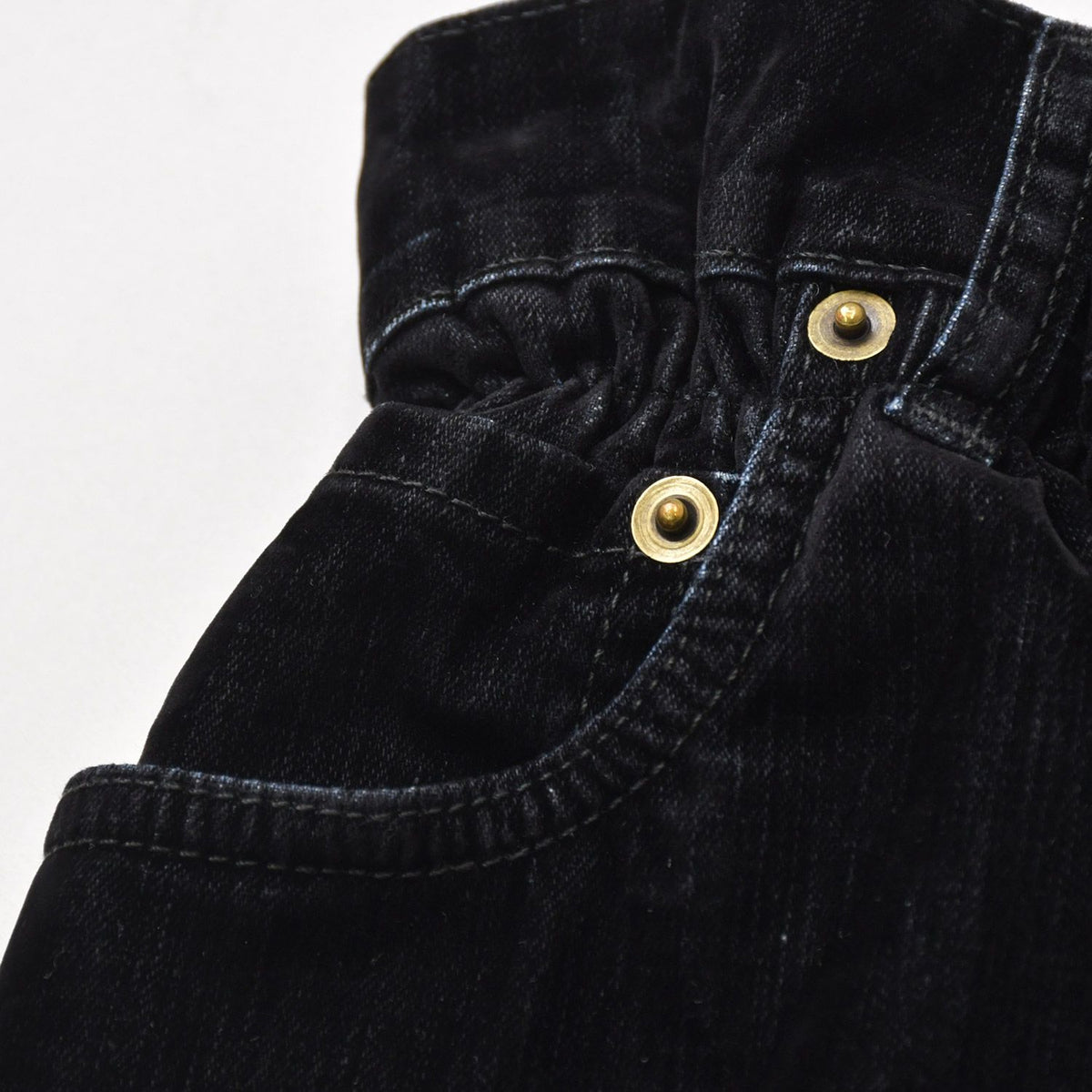 Miu Miu Wide Pants Black Cotton Gathered Washed Flock 36 — view 6