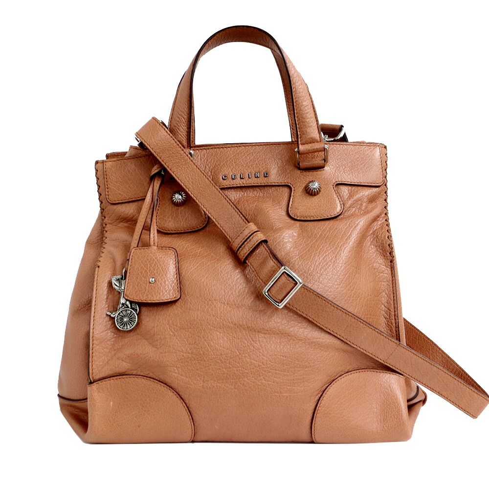 Celine Orlov 2-Way Handbag Salmon Leather Bag