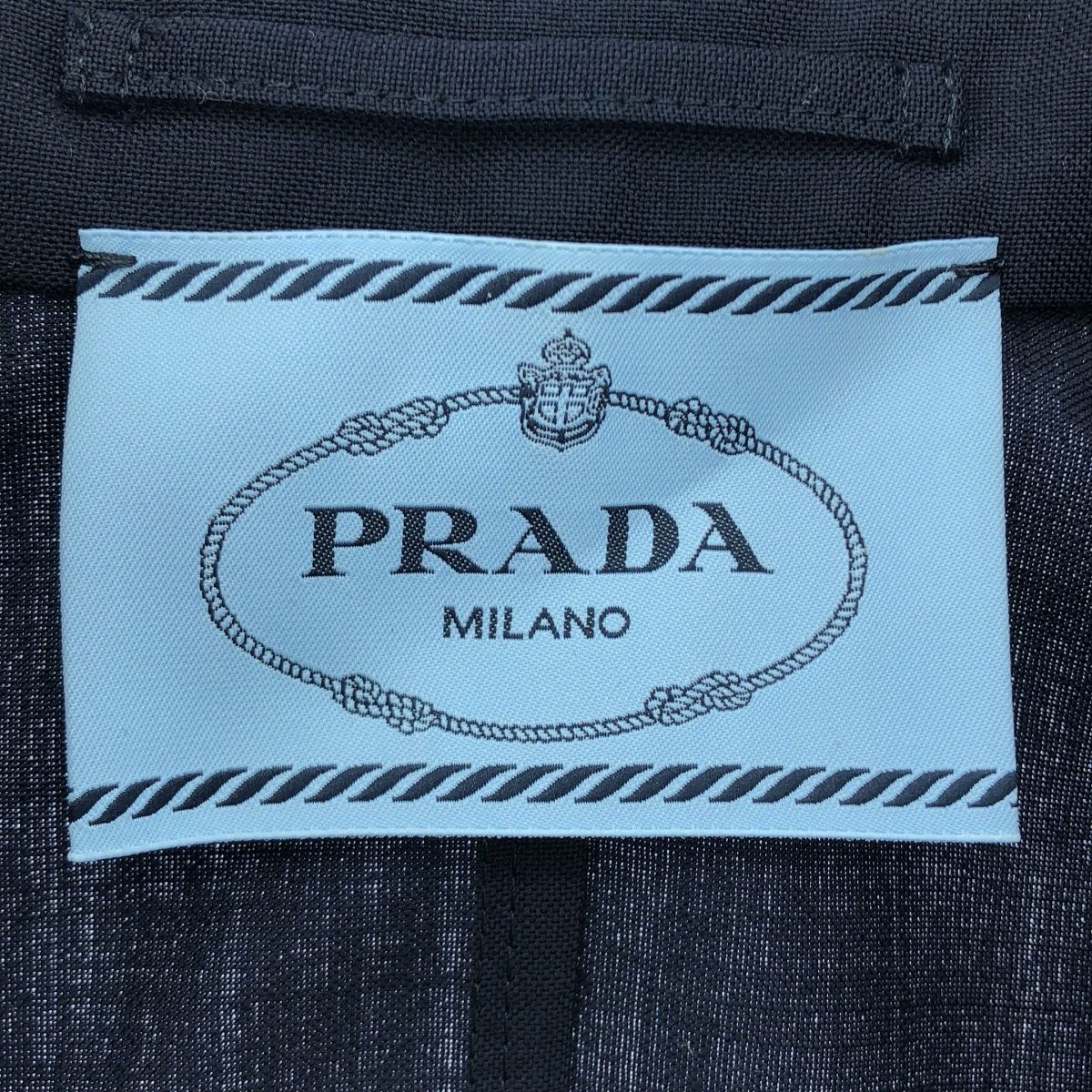 Prada Belted Wool Jacket Navy — view 3
