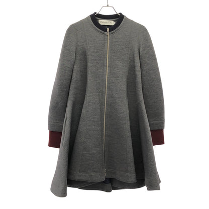 Dior Zip Up Wool Coat Gray