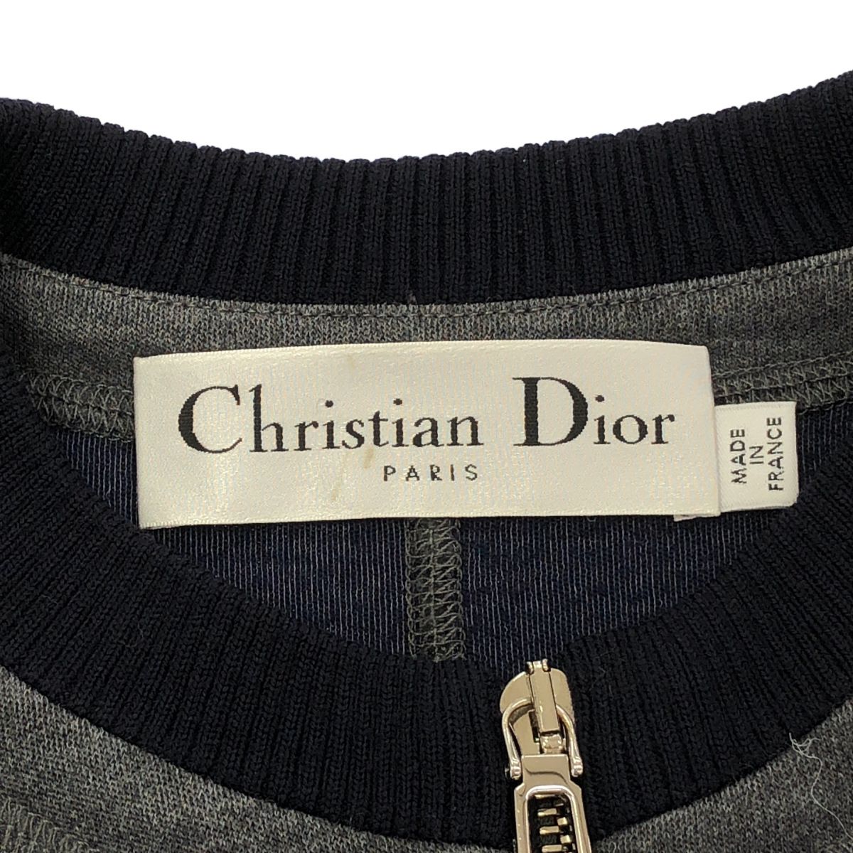 Dior Zip Up Wool Coat Gray — view 3