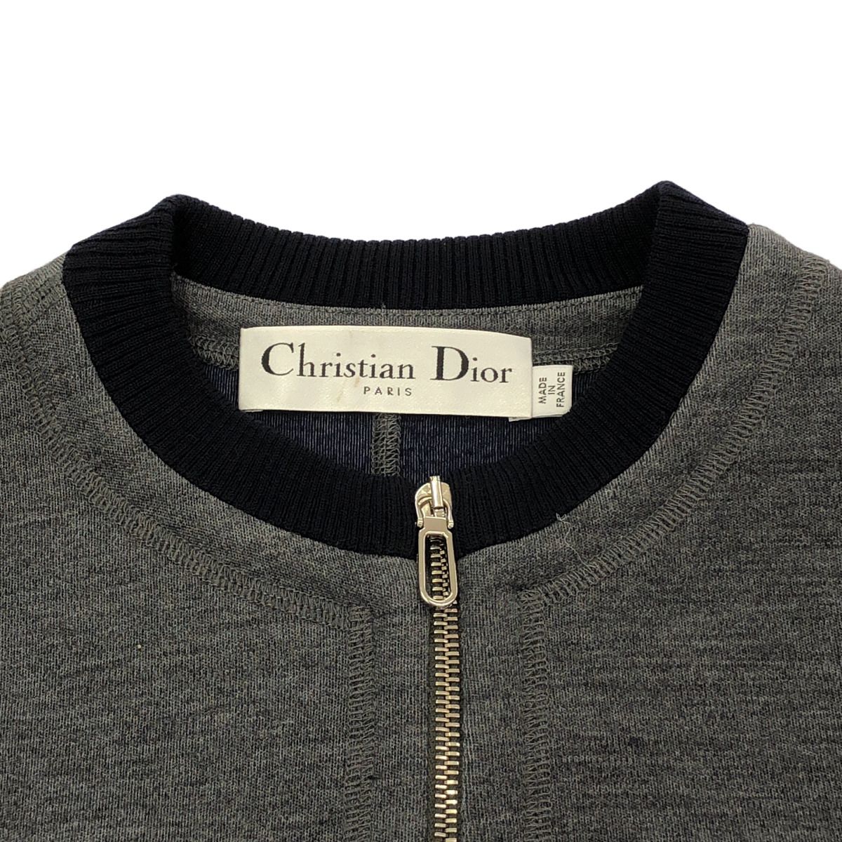 Dior Zip Up Wool Coat Gray — view 4