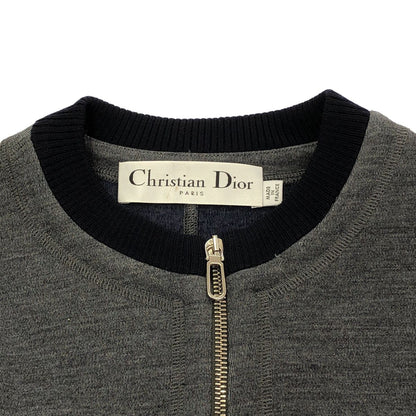 Dior Zip Up Wool Coat Gray — view 4