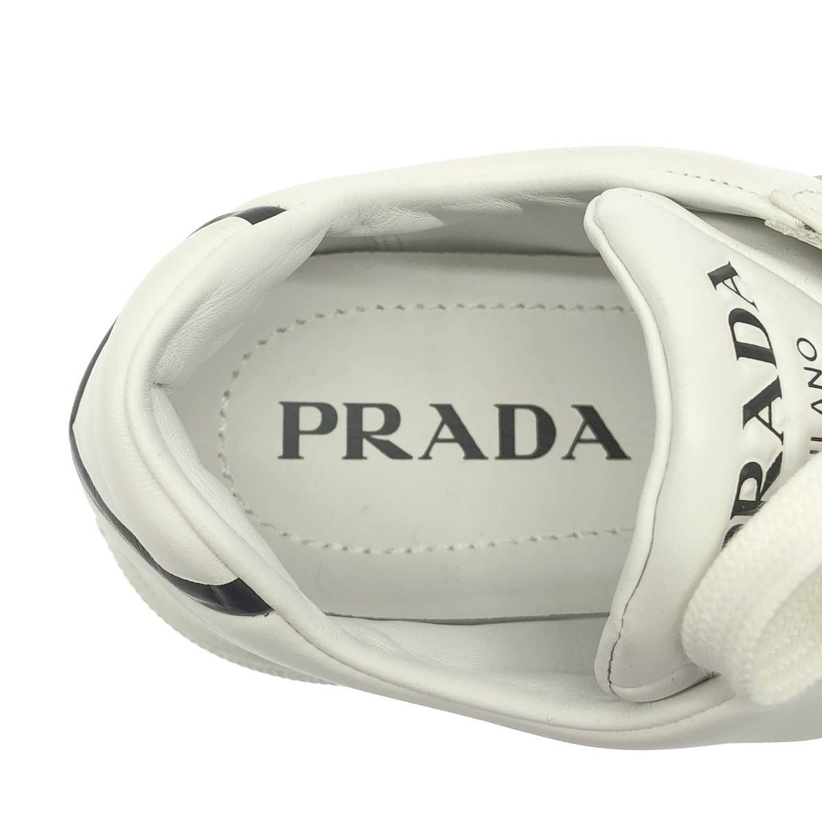 Prada Triangle Low-Top Sneakers White — view 5