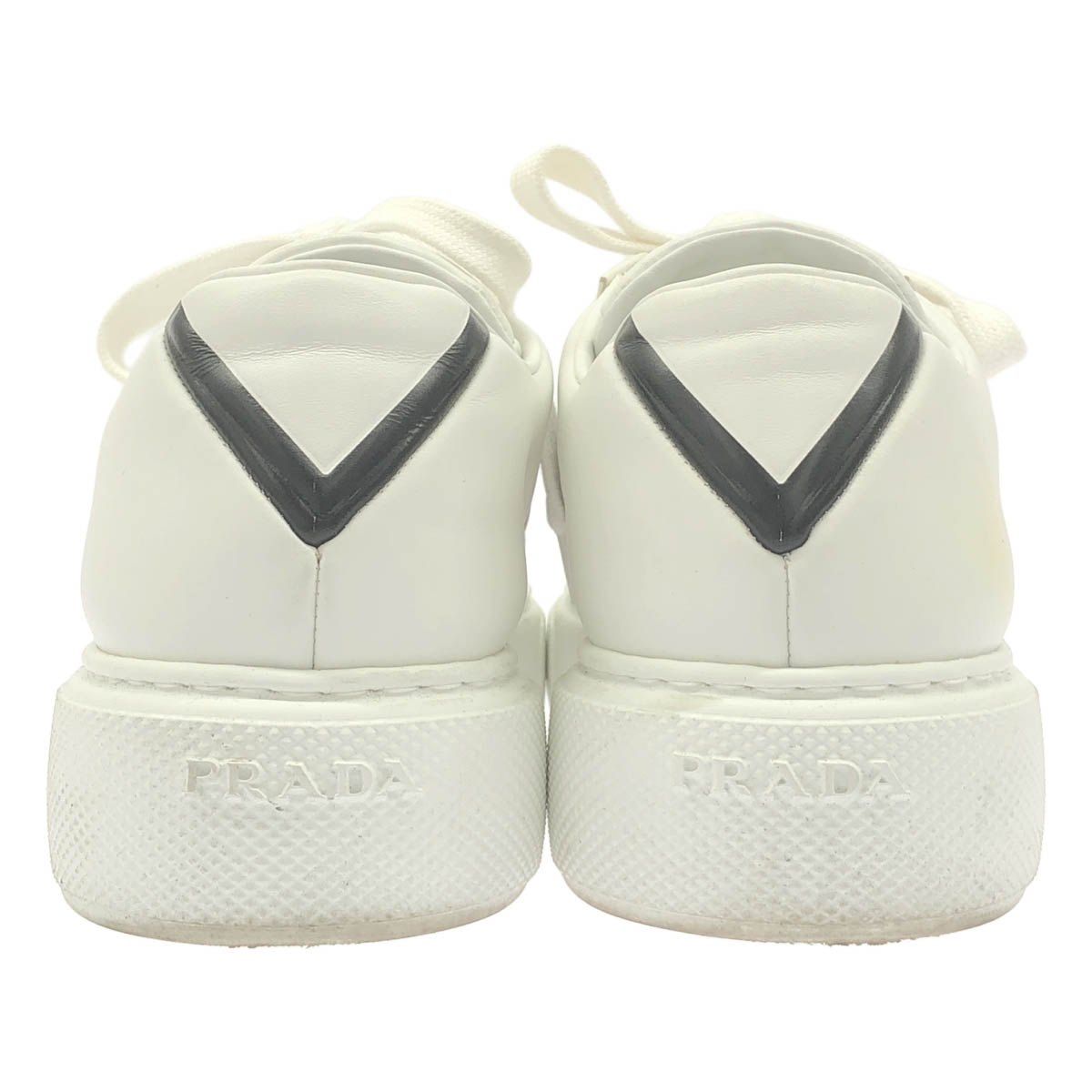 Prada Triangle Low-Top Sneakers White — view 3