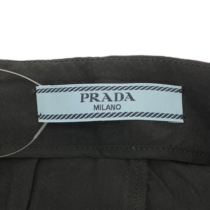 Prada Leather Belted Silk Wrap Skirt Black 36 — view 3