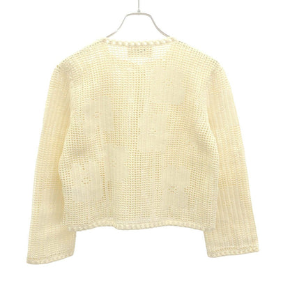 Celine Floral Hand Clochette Crew Neck Cardigan Jacket Ivory XS — view 2