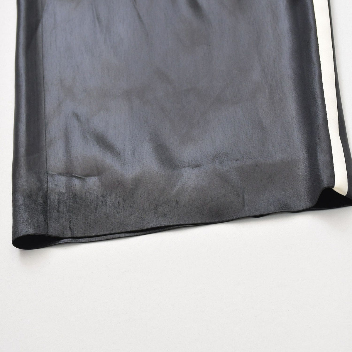 Celine Macadam Line Pants Straight Jersey Satin Black White — view 5