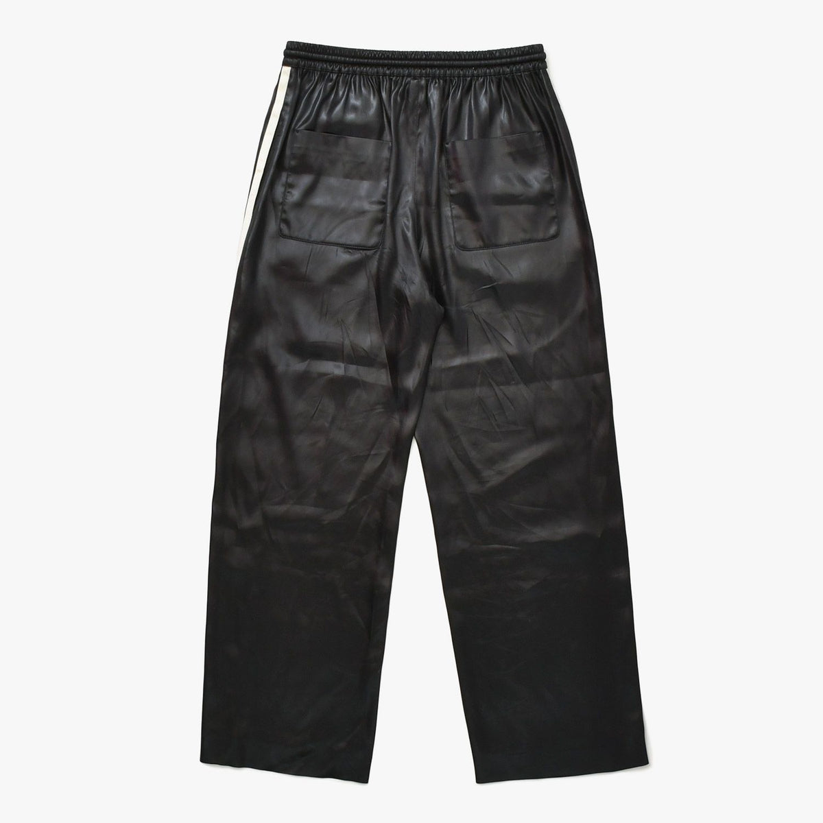 Celine Macadam Line Pants Straight Jersey Satin Black White — view 2