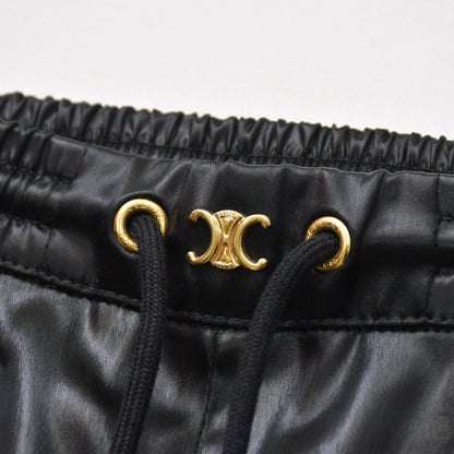 Celine Macadam Line Pants Straight Jersey Satin Black White — view 3