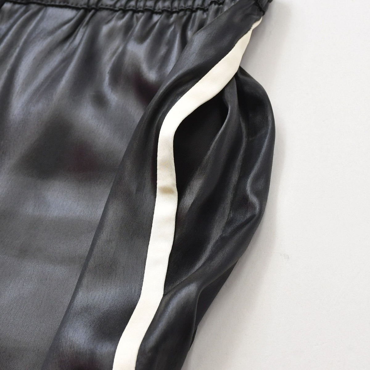 Celine Macadam Line Pants Straight Jersey Satin Black White — view 4