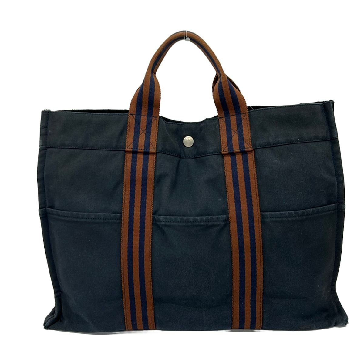 Hermes Tote Bag Fourre Tout MM Dark Navy Brown — view 3